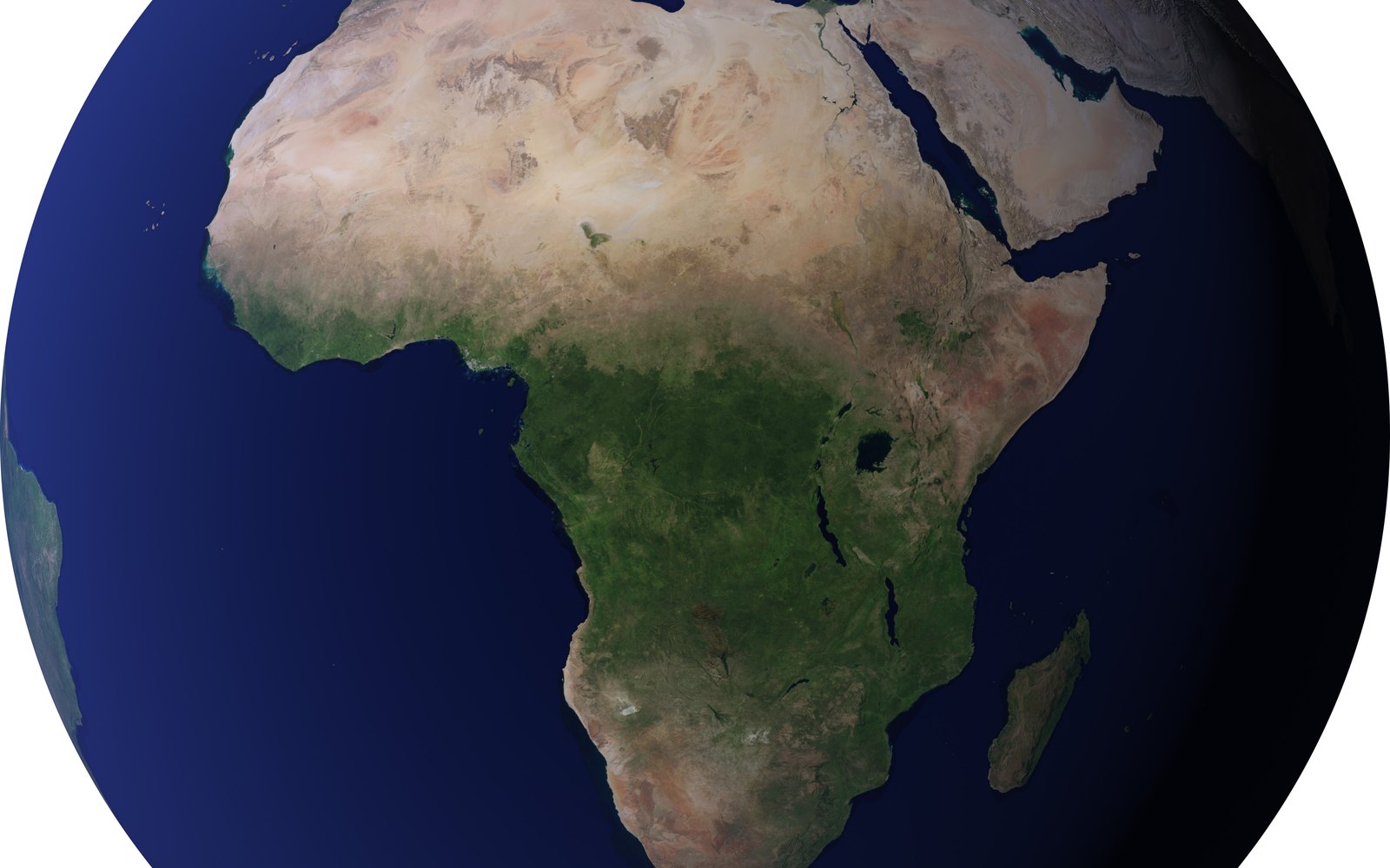 NASA Blue Marble view of Earth from space, centered on the Eastern Hemisphere